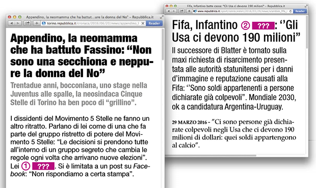 articoli giornale modo di dire battere