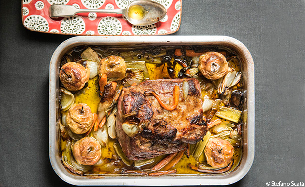 Arrosto di maiale con pometti al forno