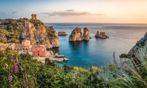 La tonnara di Scopello, nel comune di Castellamare del Golfo, Trapani