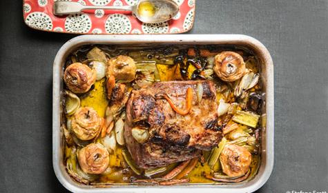 Arrosto di maiale con pometti al forno