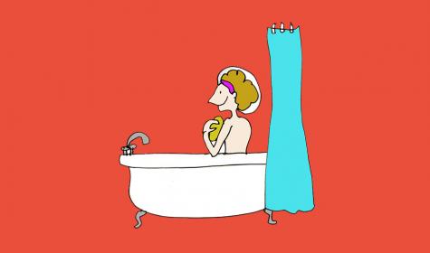 Frau in Badewanne